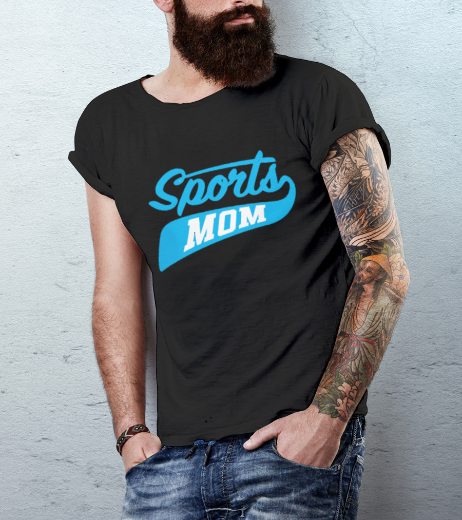 Sports Mom Blue Script Style T-Shirt