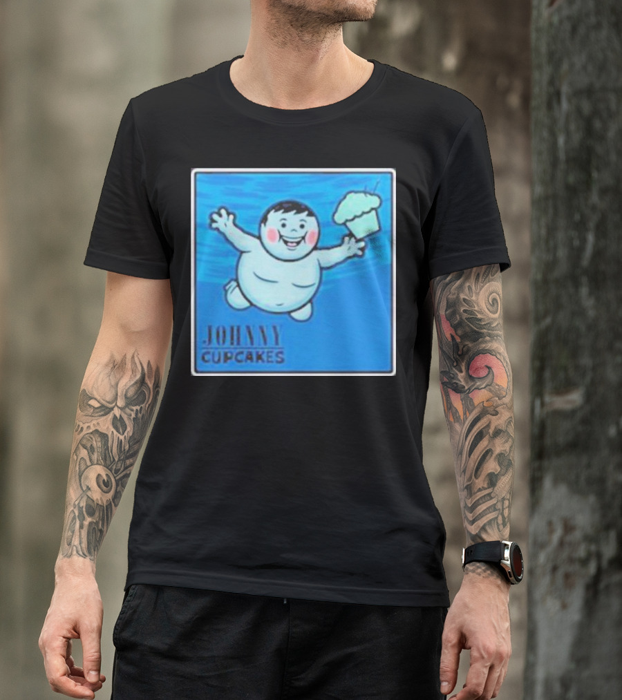 Johnny Cupcakes Vintage Baby With Cupcake Balloon Classic Blue T-Shirt