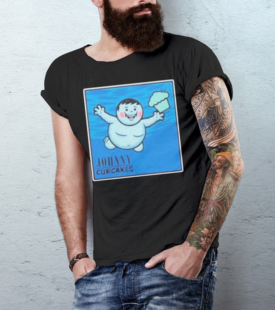 Johnny Cupcakes Vintage Baby With Cupcake Balloon Classic Blue T-Shirt