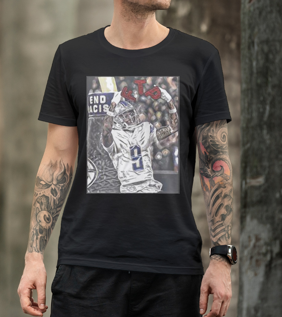 Detroit 313 Store Jameson Williams Football FTP V9 T-Shirt