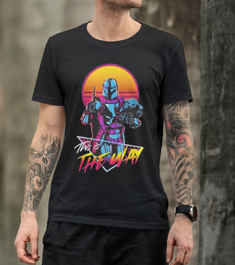 This Is The Way Star Wars The Mandalorian Vintage Retro Sunset T-Shirt
