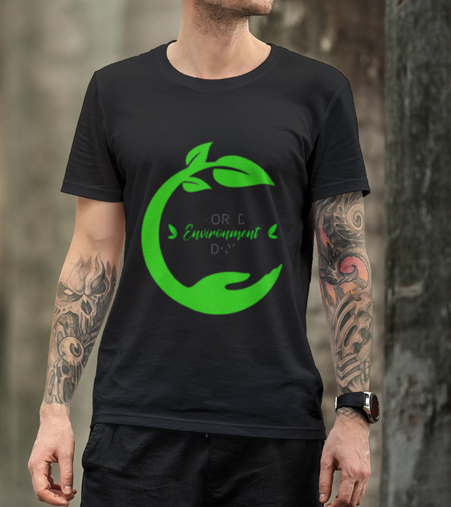 World Environment Day Green Leaf Circle Earth Protection T-Shirt