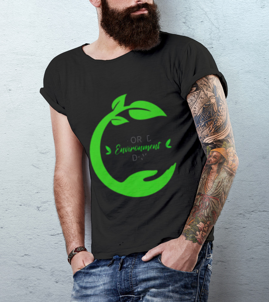 World Environment Day Green Leaf Circle Earth Protection T-Shirt