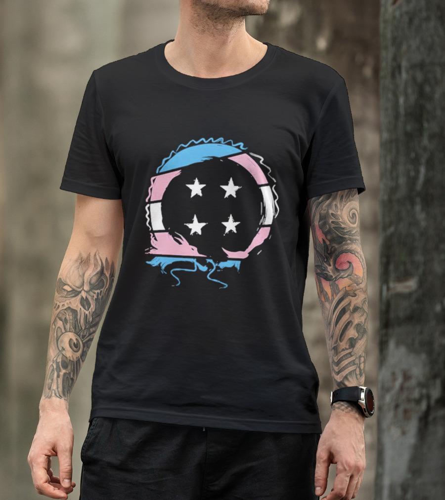 Team Four Star Trans Pride Flag Circle With Stars T-Shirt