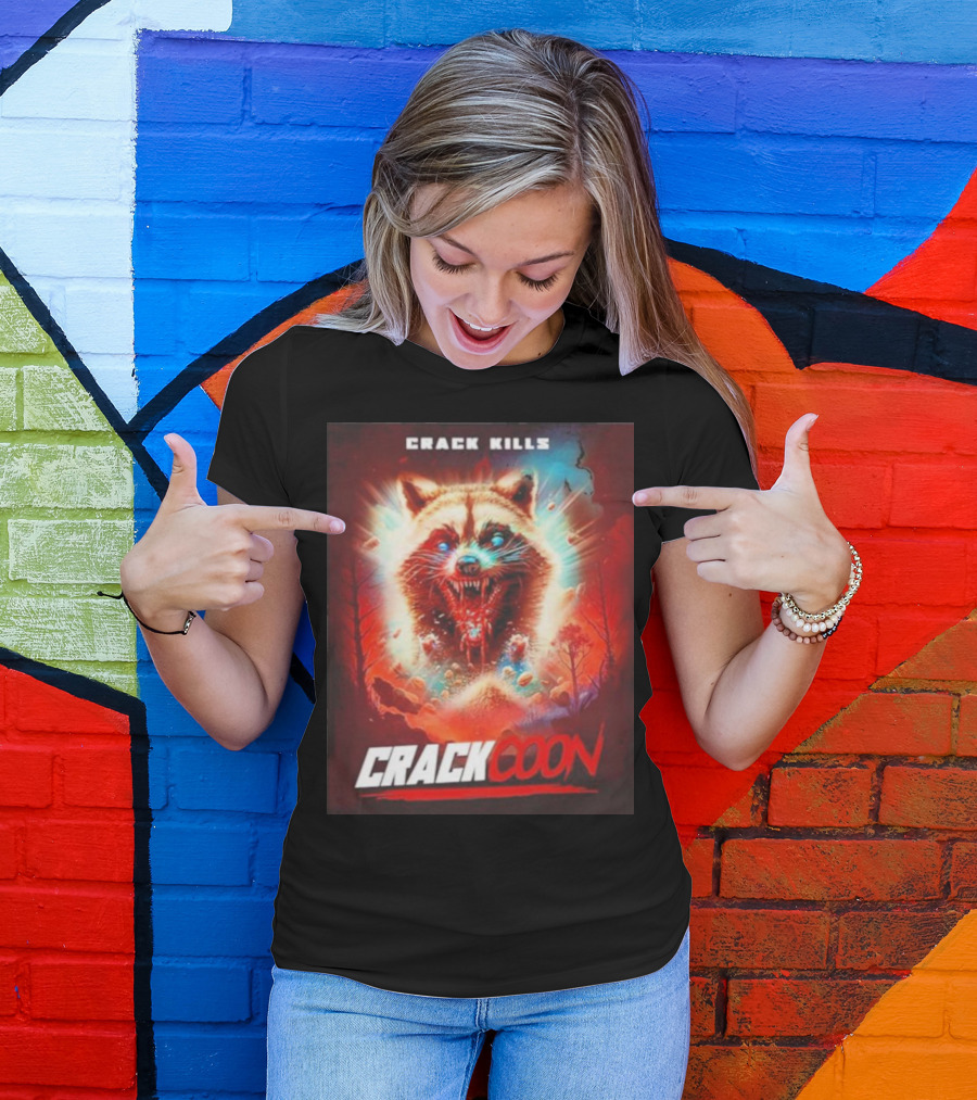 Crack Kills Crackcoon Raccoon Monster T-Shirt