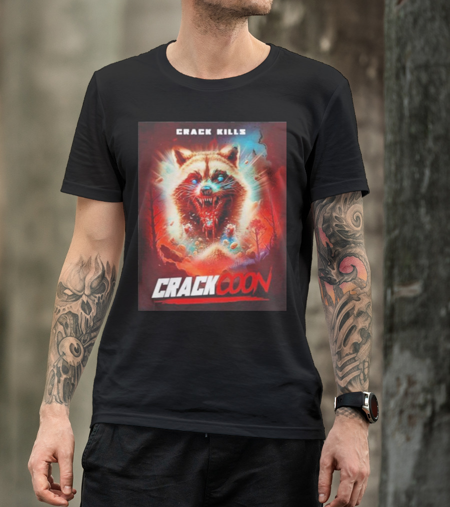 Crack Kills Crackcoon Raccoon Monster T-Shirt