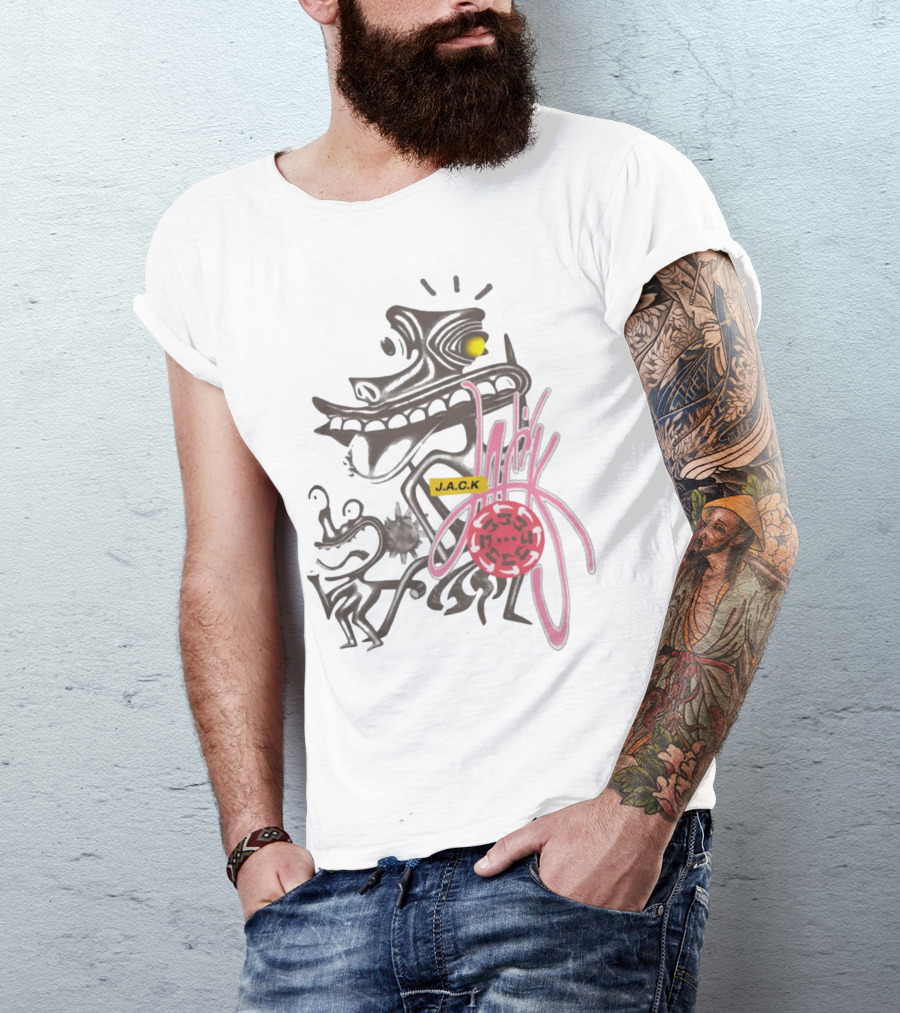 J.A.C.K. Artifacts Travis Scott Merch With Neon Cartoon T-Shirt