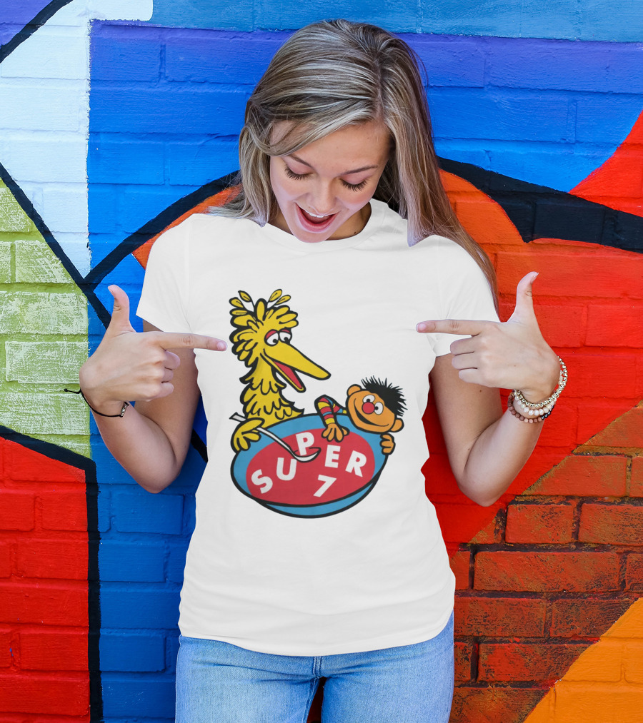 Big Bird And Ernie Super 7 Alphabet Soup T-Shirt