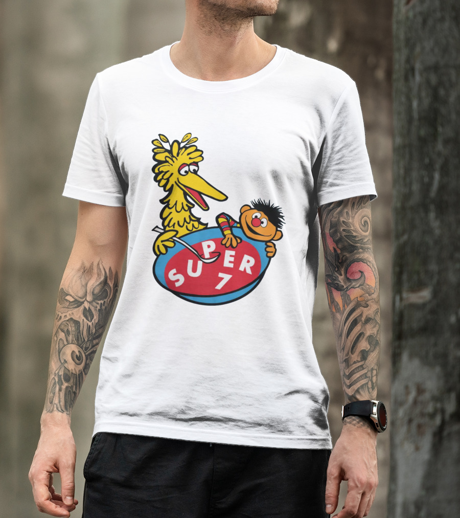 Big Bird And Ernie Super 7 Alphabet Soup T-Shirt