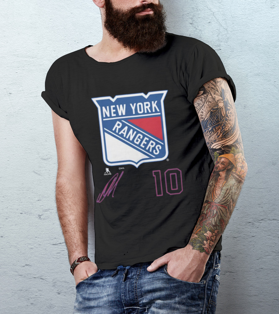 New York Rangers Artemi Panarin Number 10 NHLPA Logo Royal T-Shirt