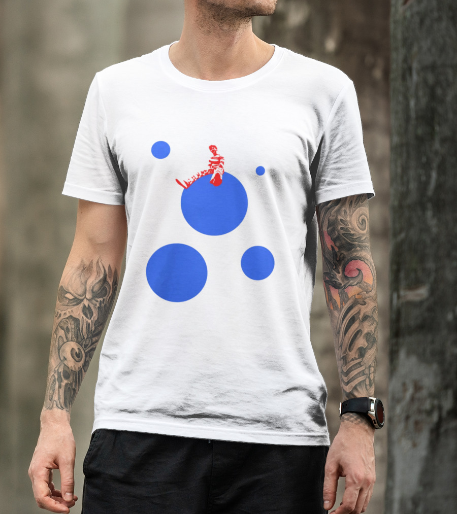 Harry's Styles Merch Red Figure Blue Polka Dot T-Shirt