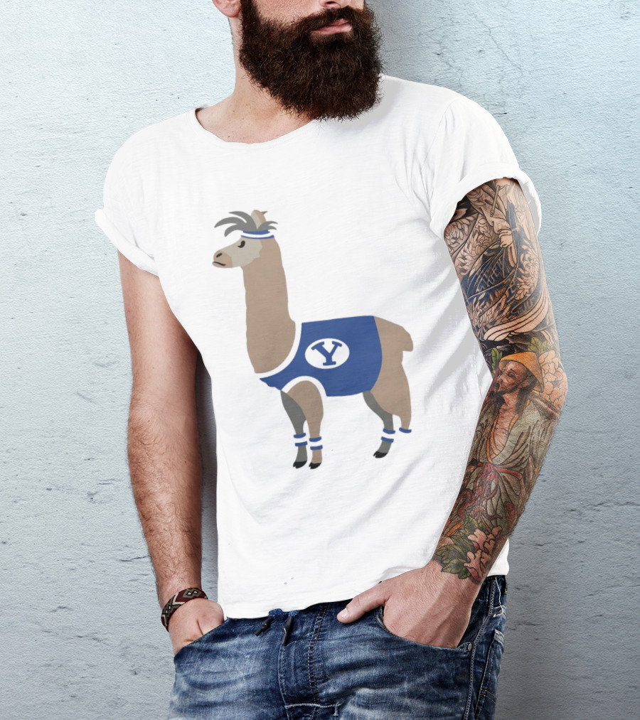 Oval Y Llama BYU Brigham Supply Company Sports T-Shirt