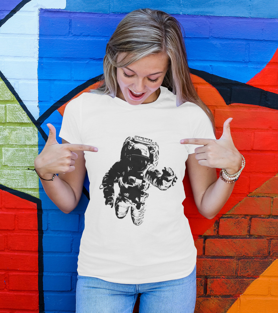 Astronomer Floating Astronaut Black T-Shirt