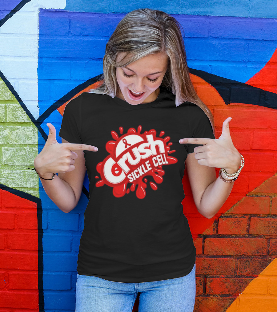 Crush Sickle Cell Awareness Red Ribbon T-Shirt