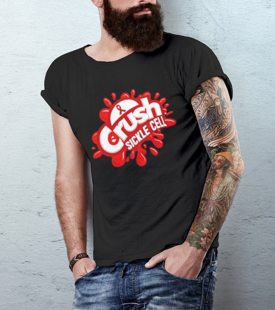 Crush Sickle Cell Awareness Red Ribbon T-Shirt
