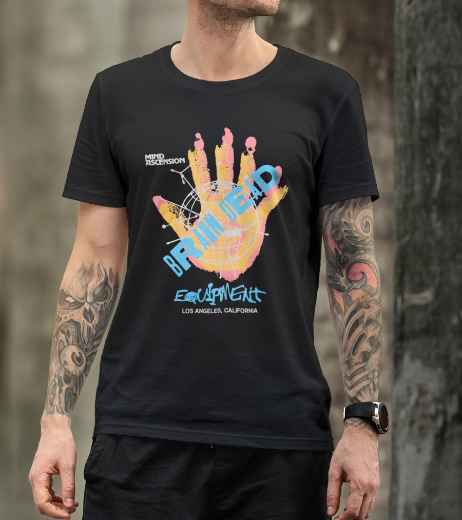 Brain Dead Equipment Mind Ascension Hand Los Angeles California T-Shirt
