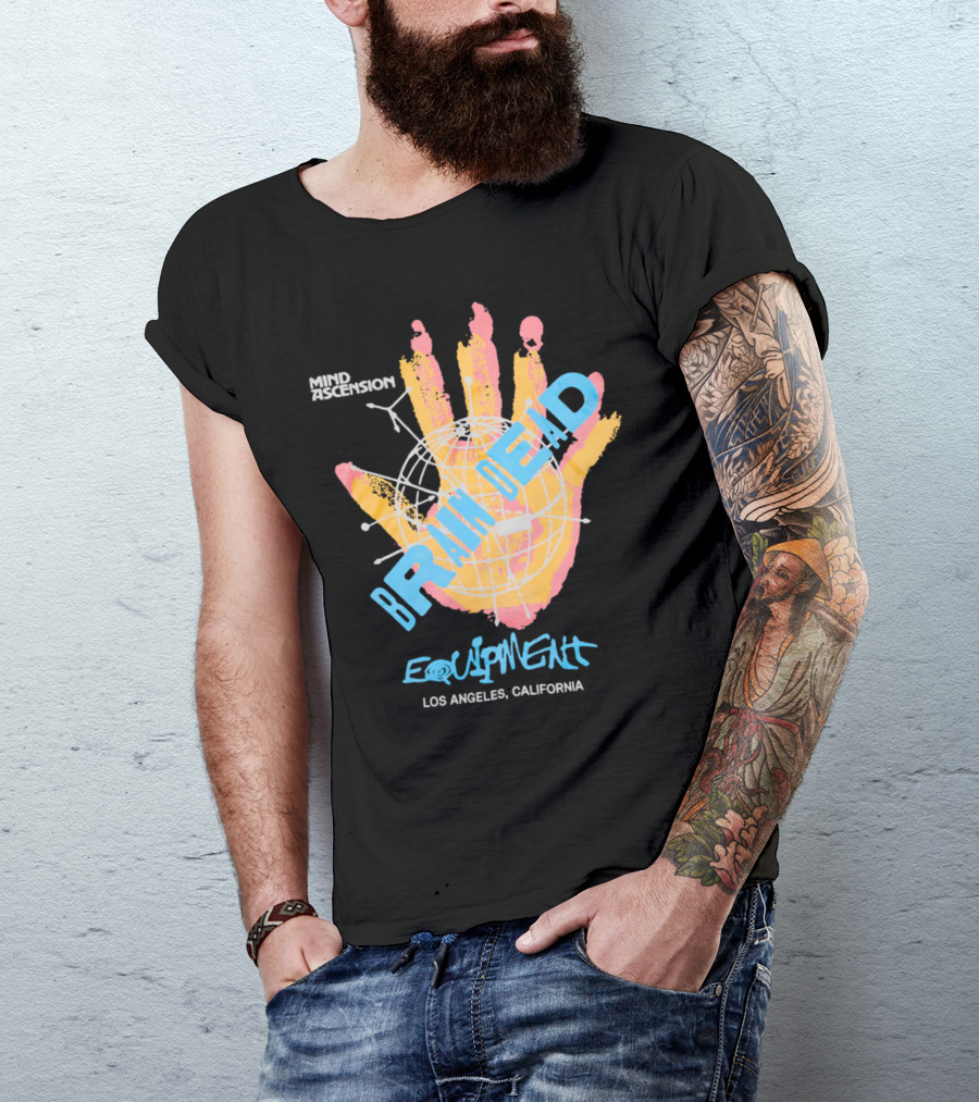 Brain Dead Equipment Mind Ascension Hand Los Angeles California T-Shirt