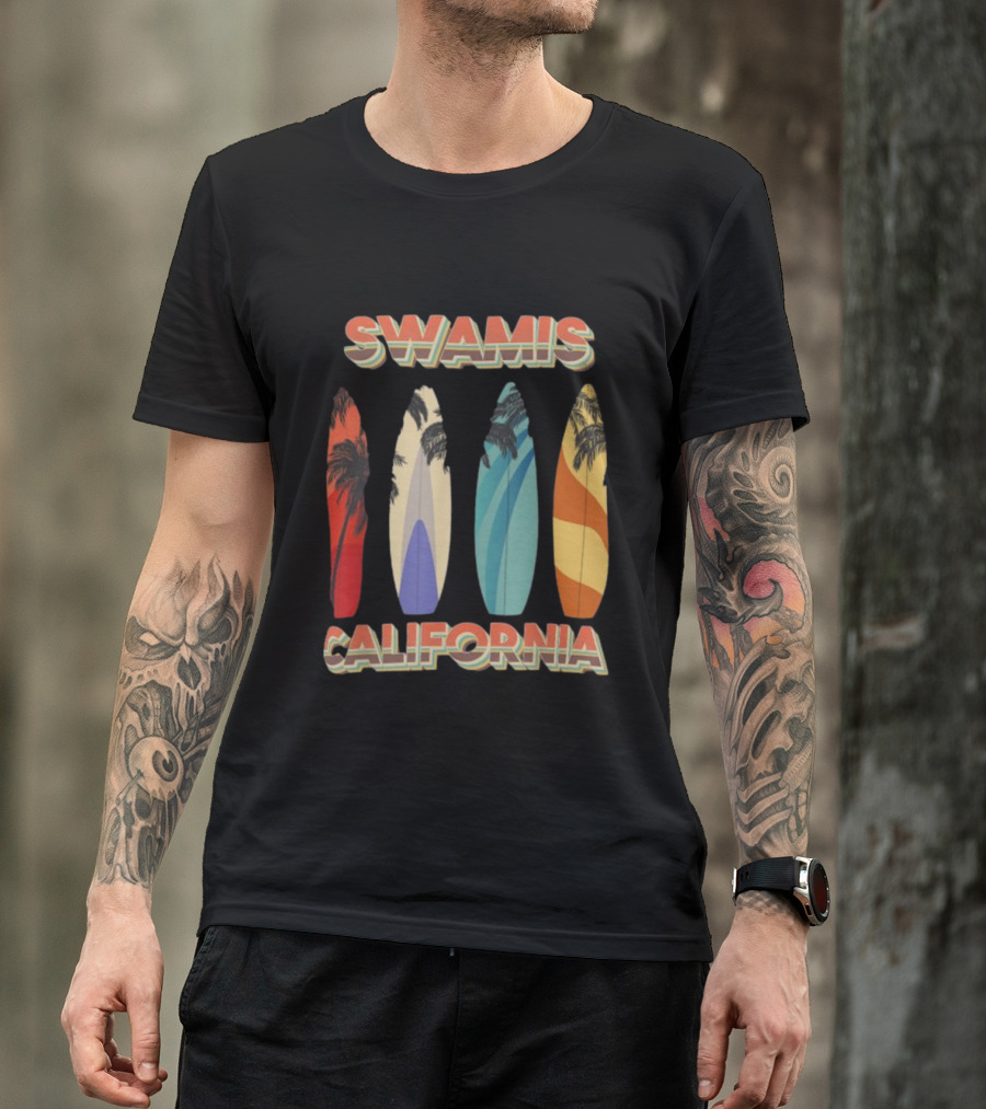 SWAMIS California Surfboard Palm Tree T-Shirt