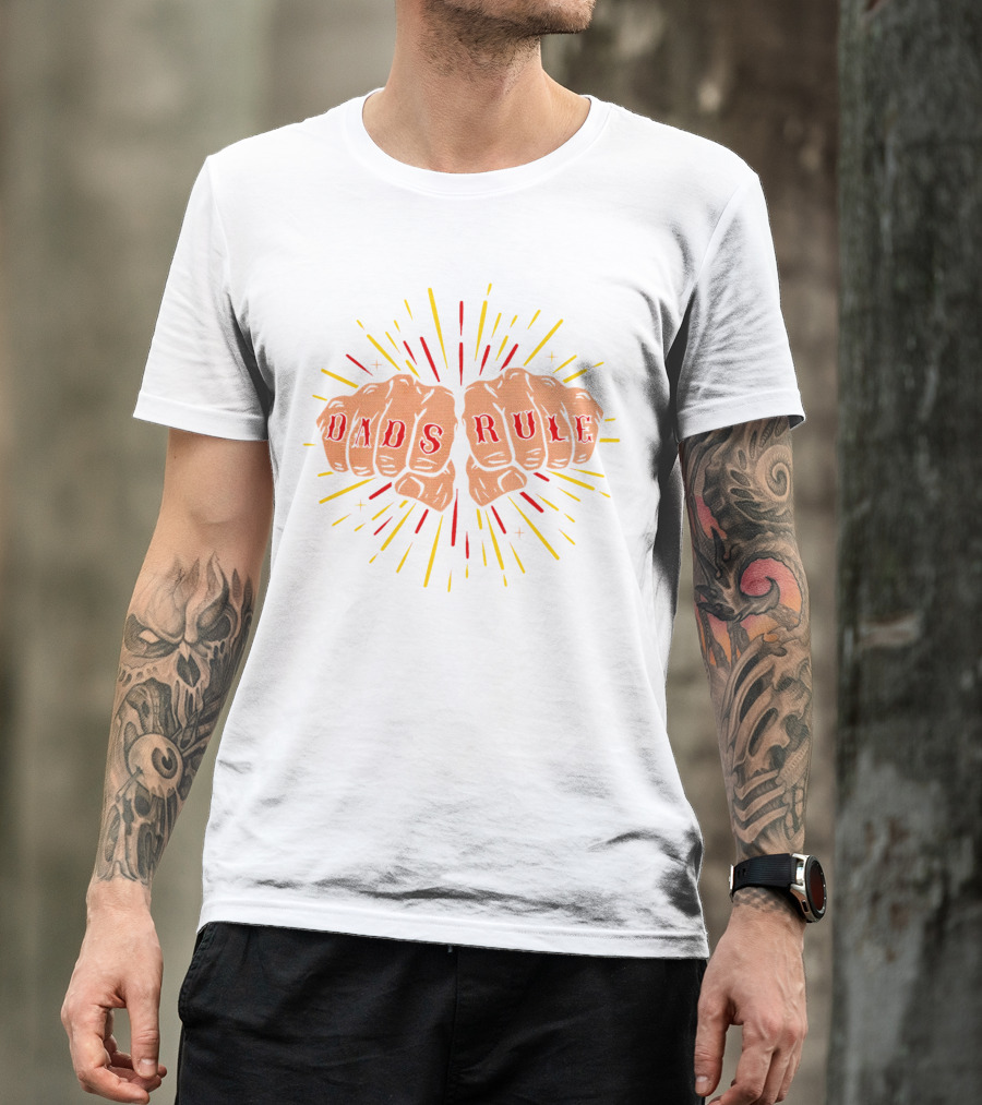 Dads Rule Fist Bump Explosive Burst T-Shirt