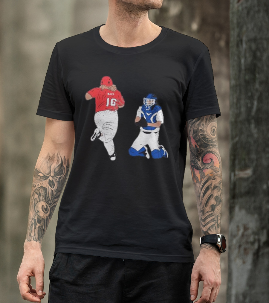 Adeline Sandridge Go Truck 'Em Kay 16 Baseball Action Scene T-Shirt