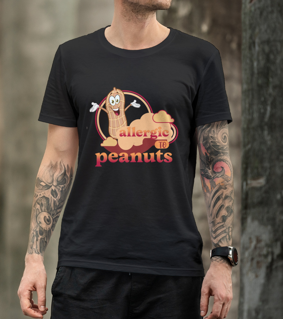 Allergic To Peanuts Cartoon Peanut Cloud T-Shirt