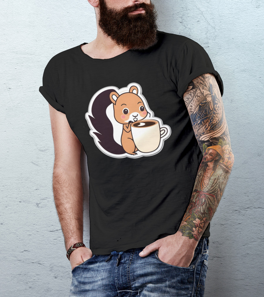 Happy Squirrel Coffee Hug T-Shirt