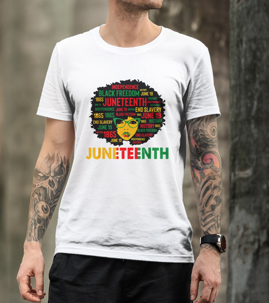 Juneteenth Independence Black Freedom End Slavery History June 19 1865 Afro Queen T-Shirt