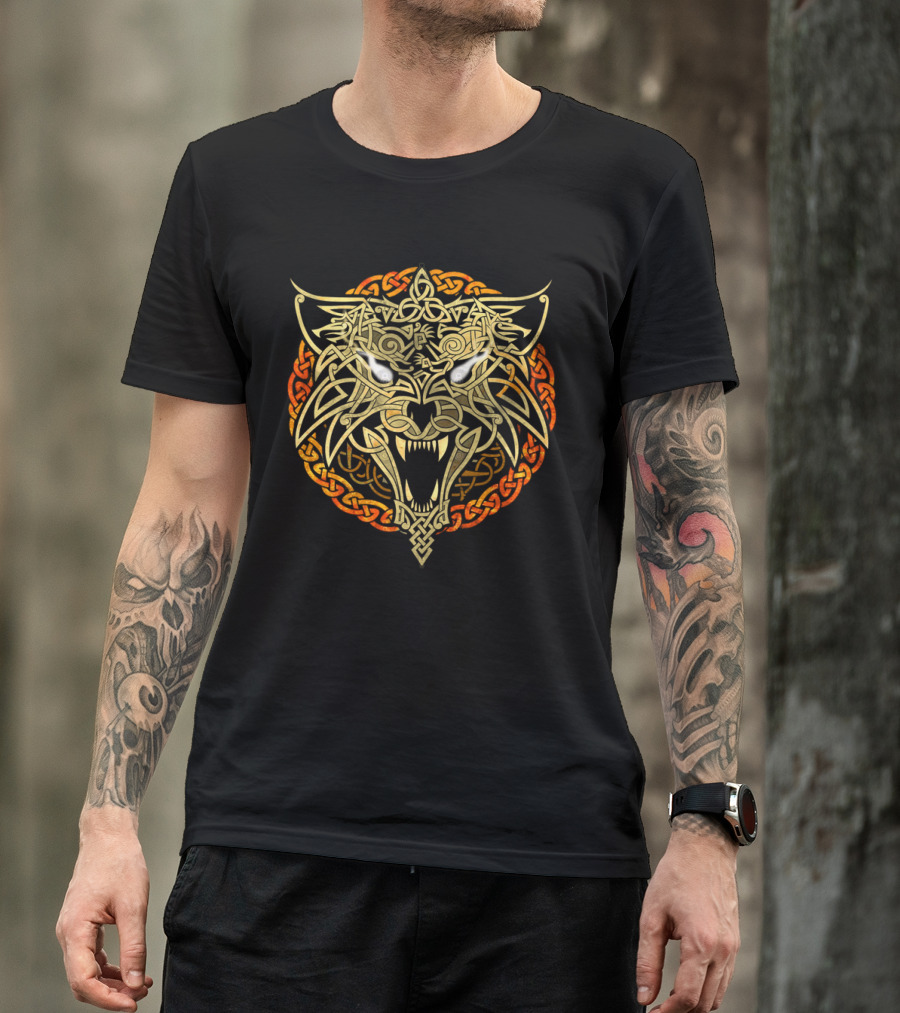 Wolf Fenrir Celtic Knotwork Intricate Symbolism T-Shirt