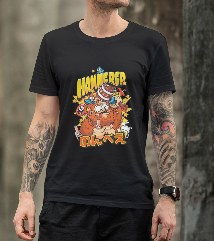 HAMMERED Cold Ones Merch Cartoon Character With Barrel And Birds T-Shirt