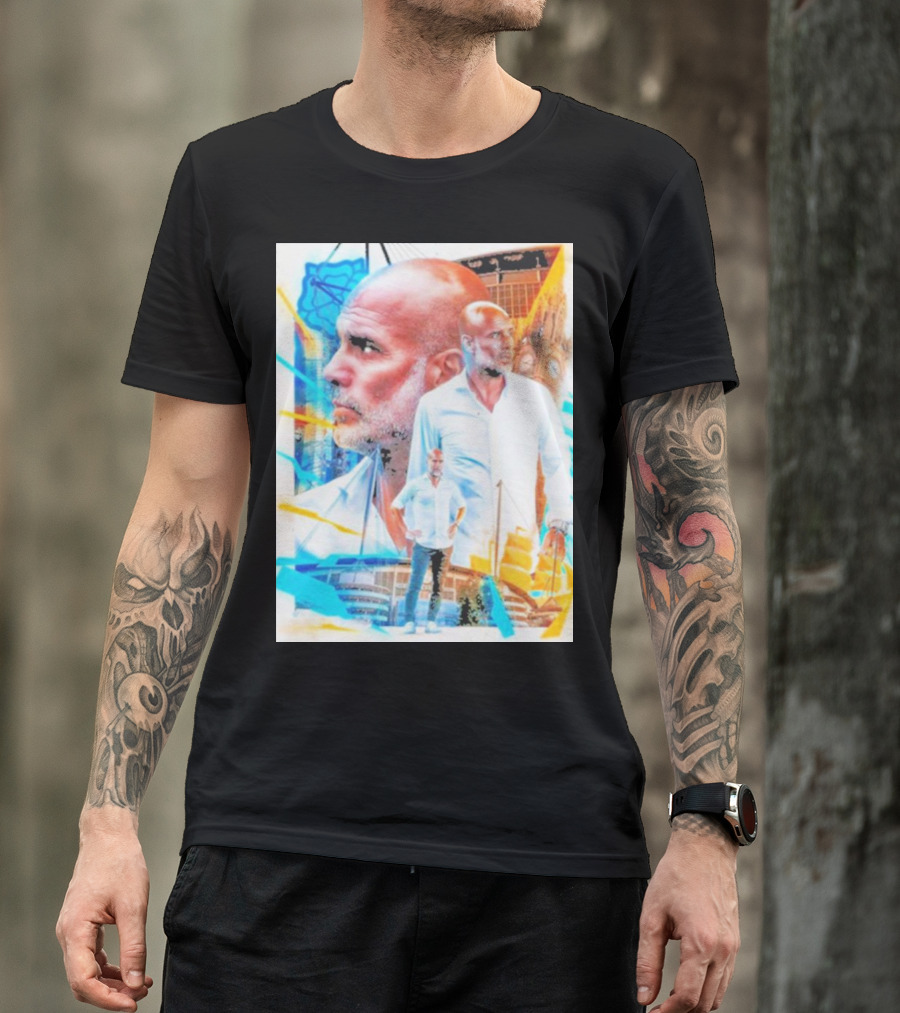 Josep Pep Guardiola New Football Bold Artful Portrait With Vibrant Urban Backdrop T-Shirt