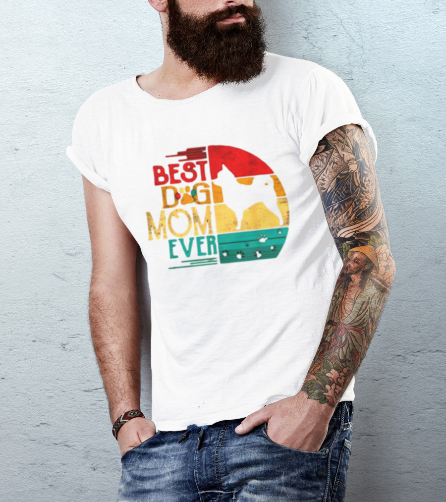 Best Dog Mom Ever Chihuahua Vintage Retro T-Shirt