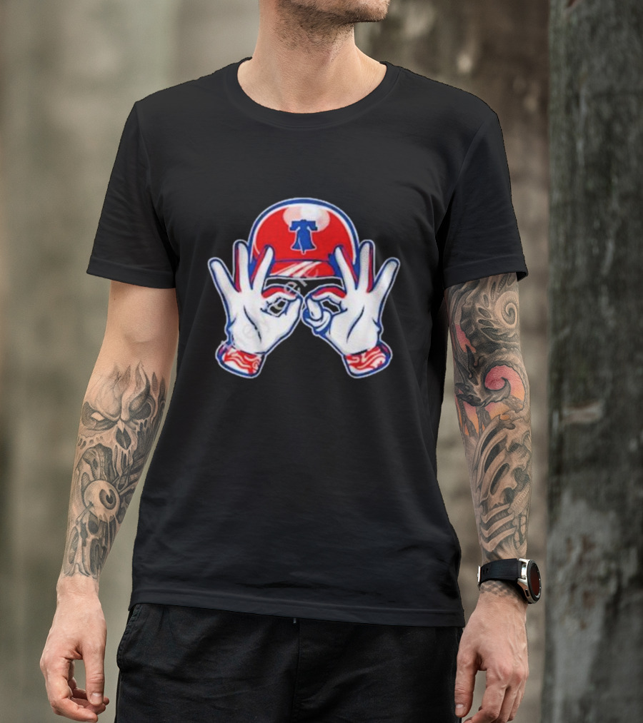 Philadelphia Liberty Bell Baseball Hand Gesture T-Shirt