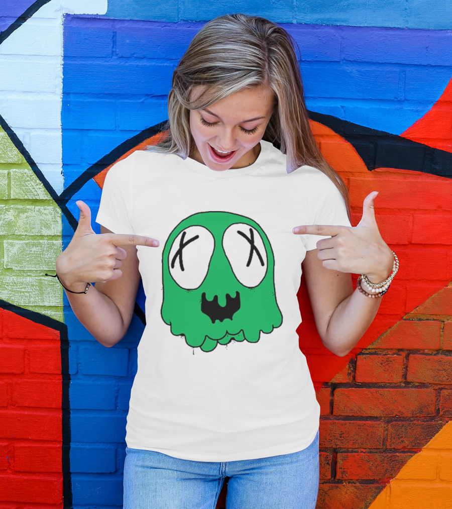Ghost Sludge Life Green Dripping Skull With Crossed-Out Eyes T-Shirt