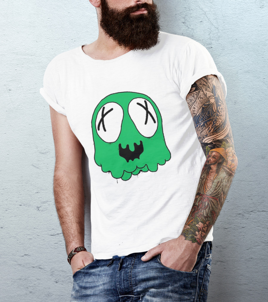 Ghost Sludge Life Green Dripping Skull With Crossed-Out Eyes T-Shirt