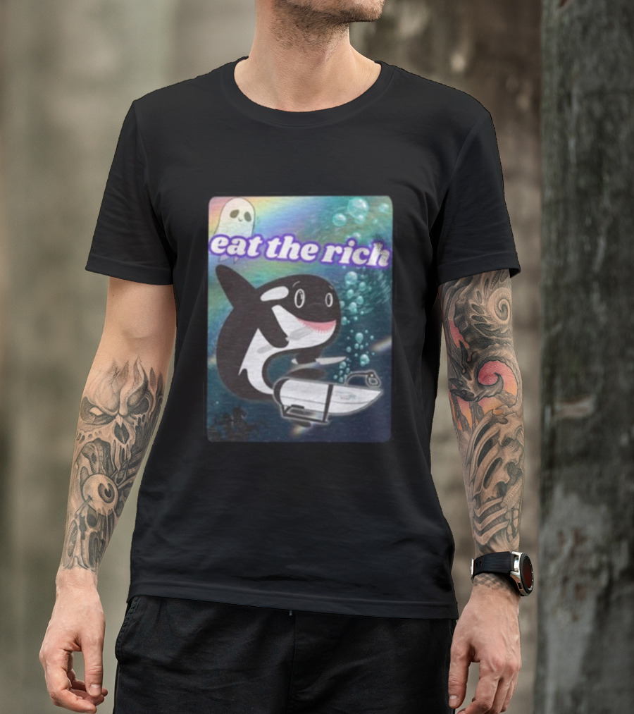 Eat The Rich Oceangate Killer Whale Submarine Ghost T-Shirt