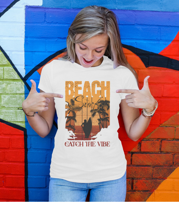 Beach Surf Catch The Vibe T-Shirt