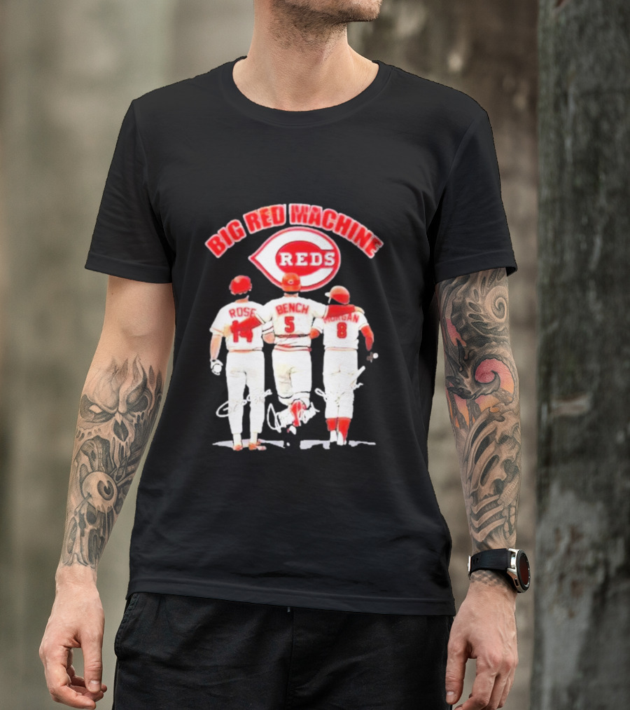 Big Red Machine Cincinnati Reds Rose Bench Morgan T-Shirt