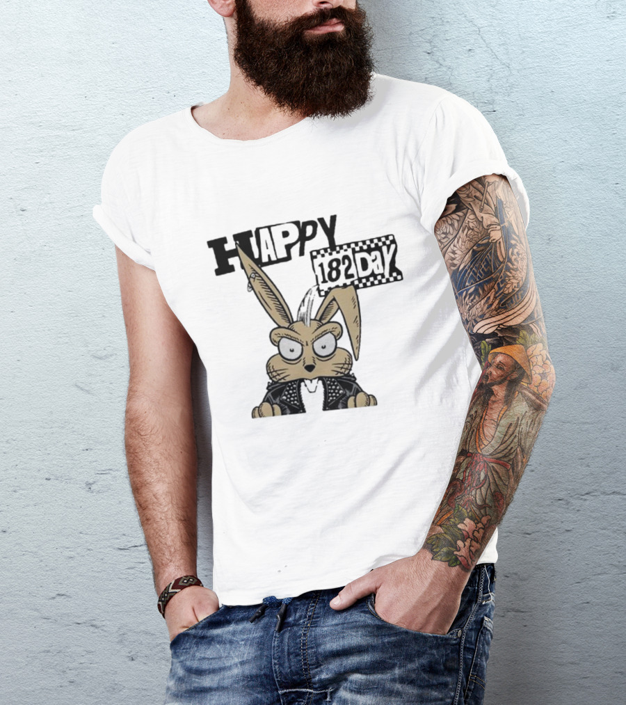 Blink-182 Happy 182 Day Angry Bunny Punk T-Shirt