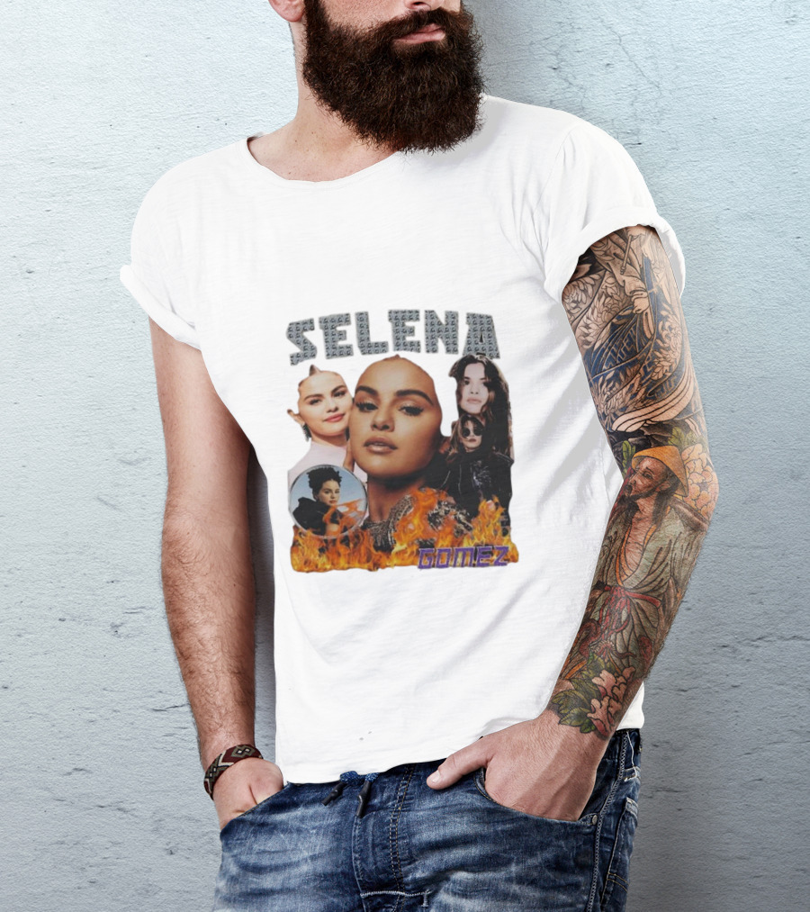Selena Gomez Flame Collage Homage T-Shirt