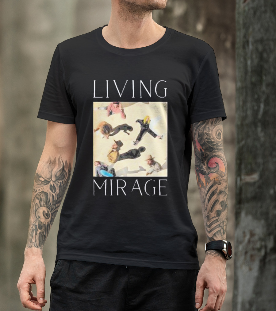 LIVING MIRAGE Album Cover With Band Members Aerial View T-Shirt