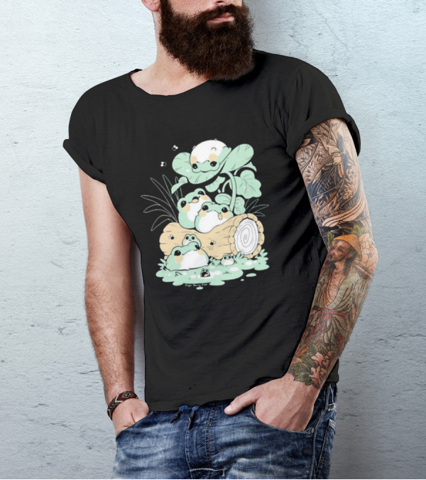 Sugar Bunny Shop Blob Frogs Log T-Shirt