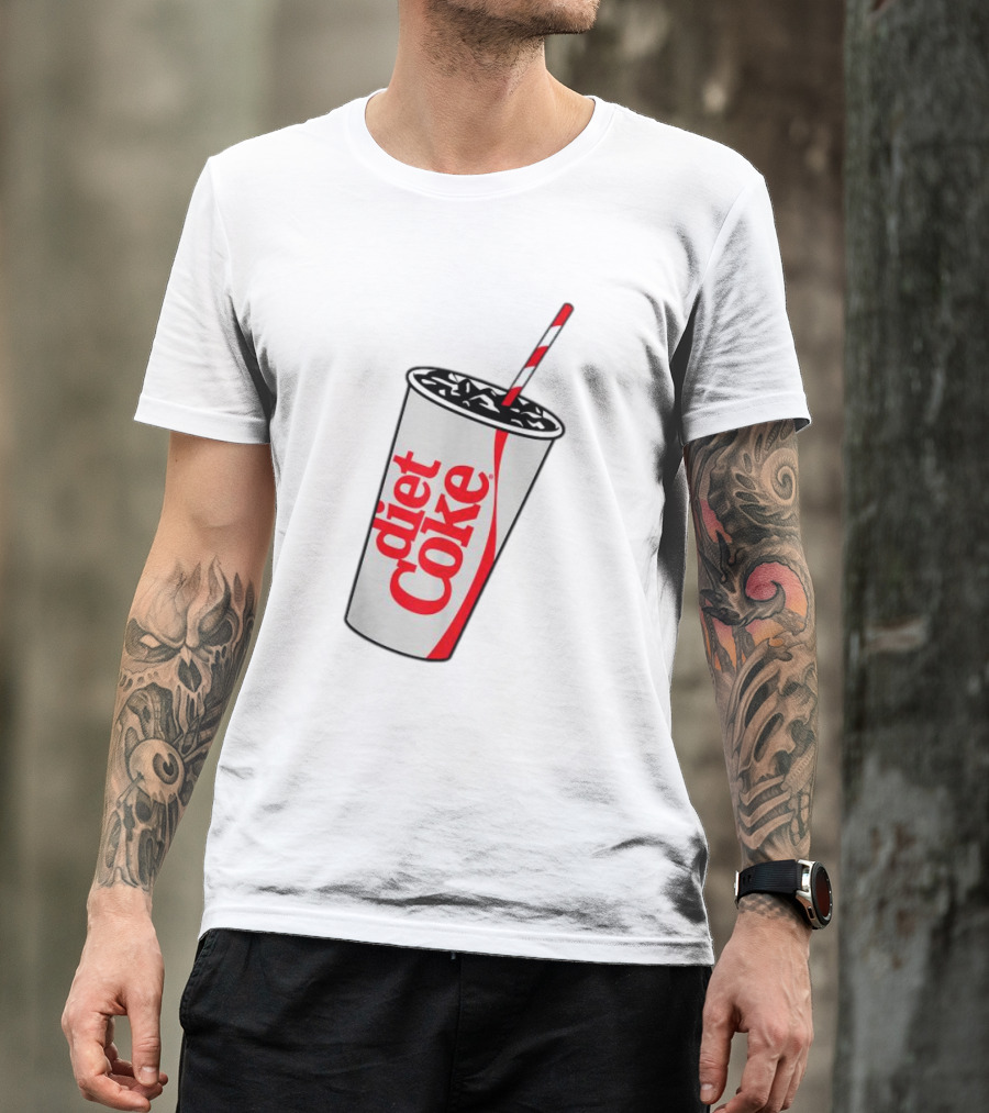 Coca-Cola Diet Coke Cup With Straw Heart Bubbles T-Shirt