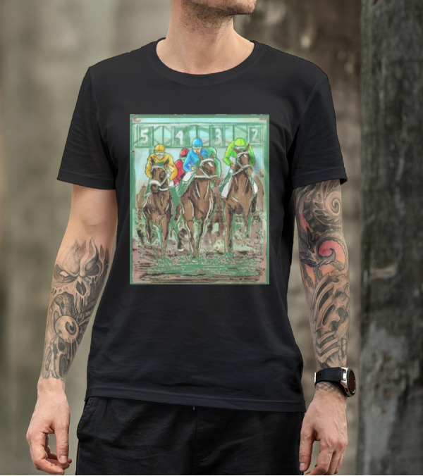 Horse Races Numbered Jockeys Competition T-Shirt