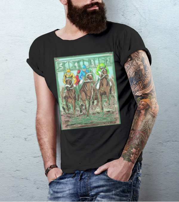 Horse Races Numbered Jockeys Competition T-Shirt
