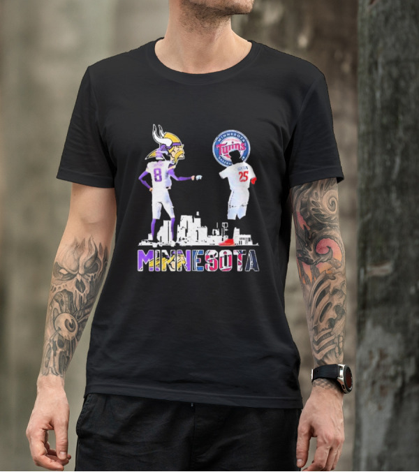 Minnesota Vikings Kirk Cousins And Twins Byron Buxton Icons T-Shirt