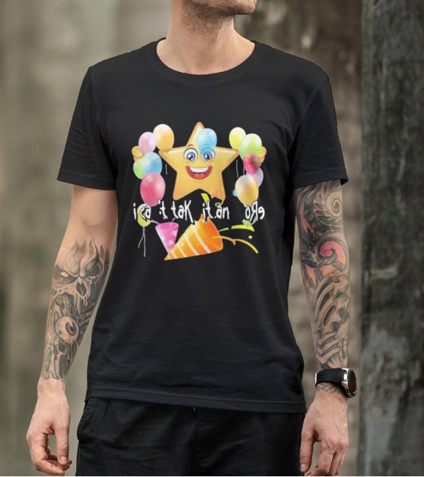 Cringeytees I Can’t Take It Anymore Smiling Star Balloons Party Hat T-Shirt