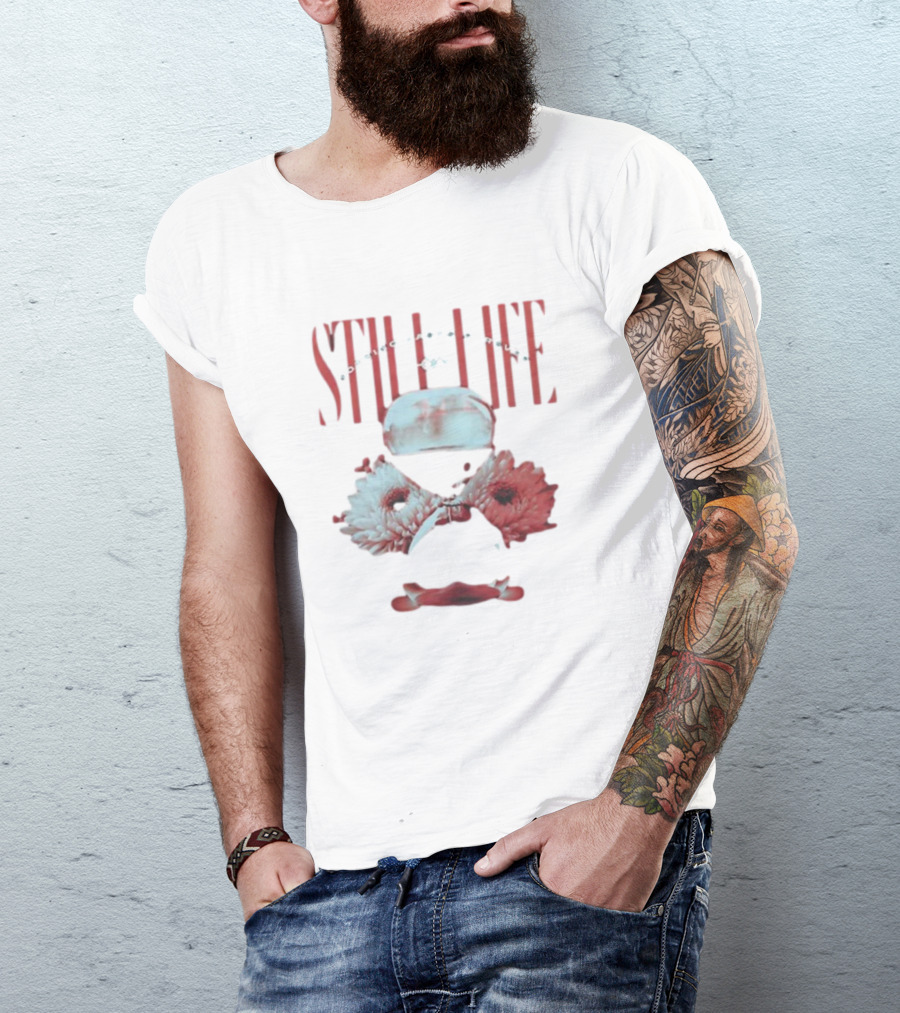 STILL LIFE Nothing Lasts Forever Flowers Hourglass T-Shirt