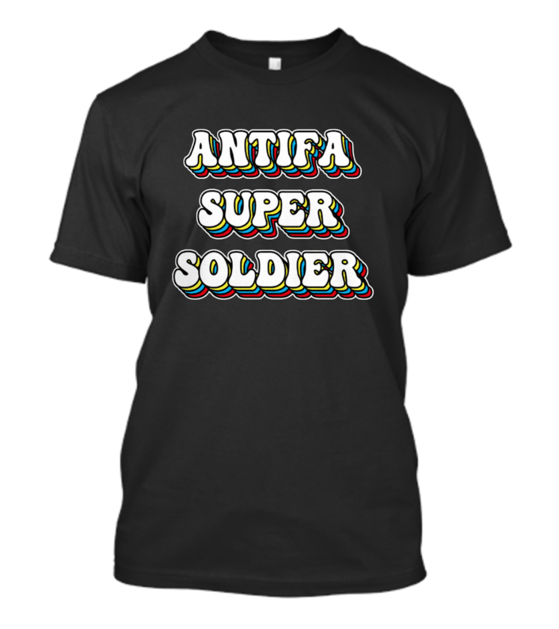 ANTIFA SUPER SOLDIER Bold Retro Text T-Shirt