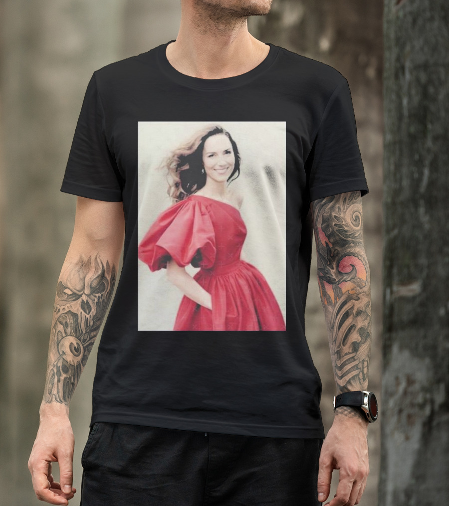 Kate Middleton British Royal Family Elegant Red Dress Fashion T-Shirt