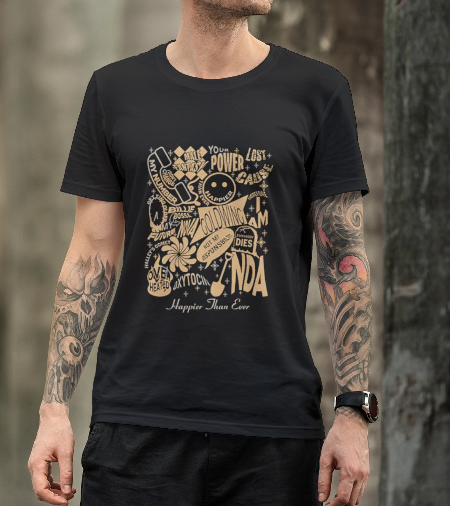Your Power Lost Cause NDA Happier Than Ever Oxytocin Overheated Billie Boss Fantasy Tracklist T-Shirt